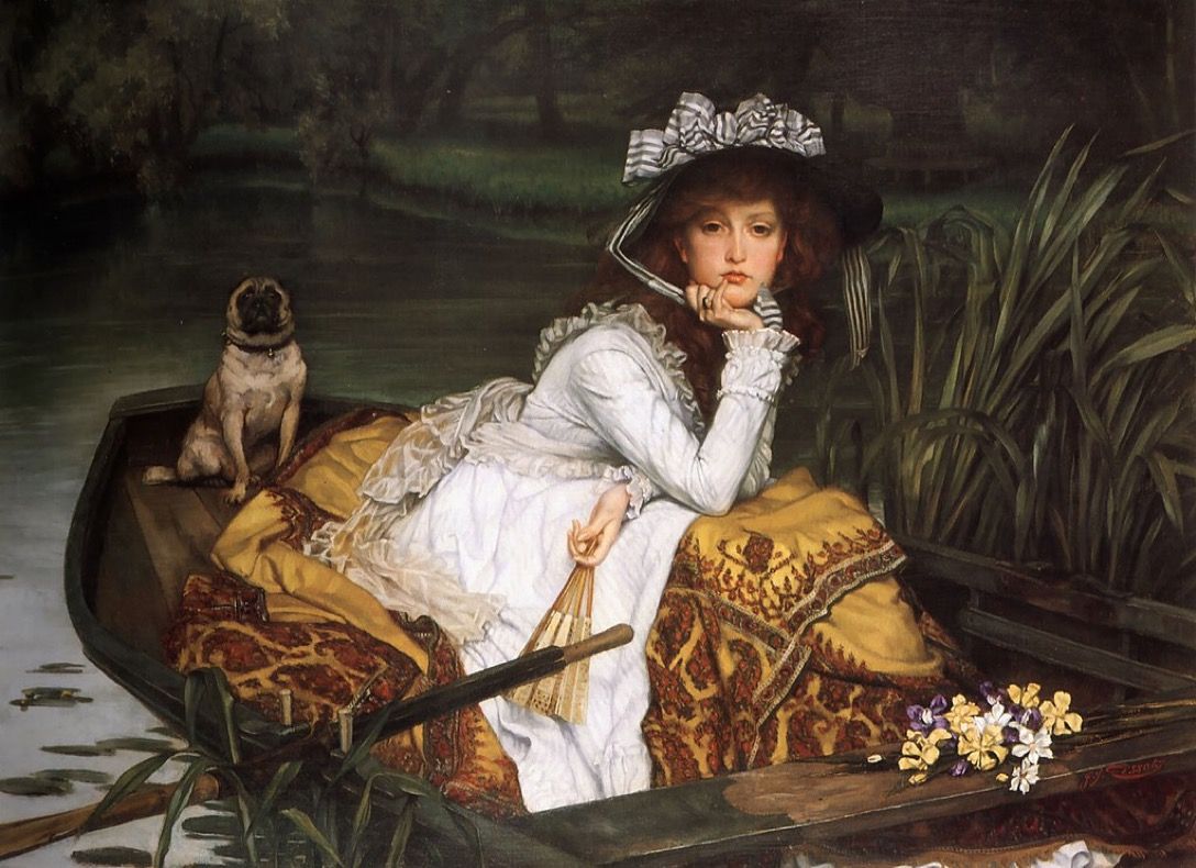 immagine evocativa Madame Bovary tratta dal dipinto Young Lady in a Boat, by French painter James Tissot (1870)