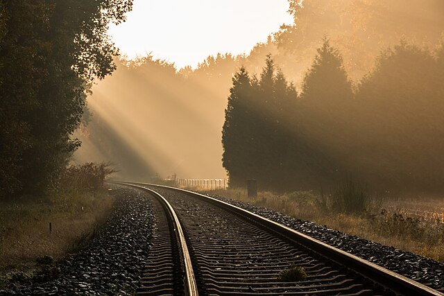 Dülmen, Börnste, Eisenbahnlinie Dortmund-Enschede -- 2015 -- 9918. strada ferrata in germania atmosfera cupa