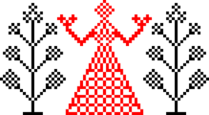 ricamo dicembre dama rossa 