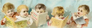 banbini che leggono in lettura ad alta voce