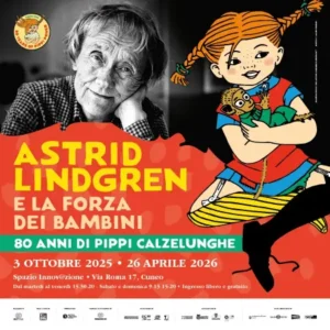 immagine locandina mostra di Cuneo per Pippi Calzelunghe