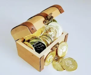 scrigno di monete d'oro