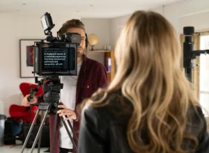 teleprompter per giornalisti che leggono ad alta voce