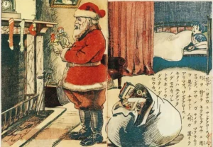 Babbo Natale in una cartolina giapponese del 1914