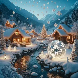 natale digitale un villaggio alpino completamente creato con AI