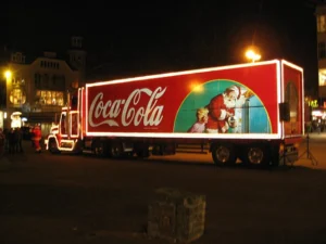 Coca-Cola Christmas truck. Photo made on Vredenburg square, Utrecht, the Netherlands. licenza CC
