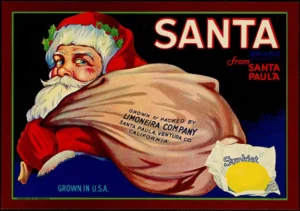 cartolina di Babbo Natale americana