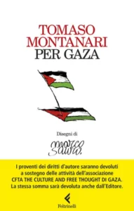 copertina del libro per gaza con bandiera Palestina