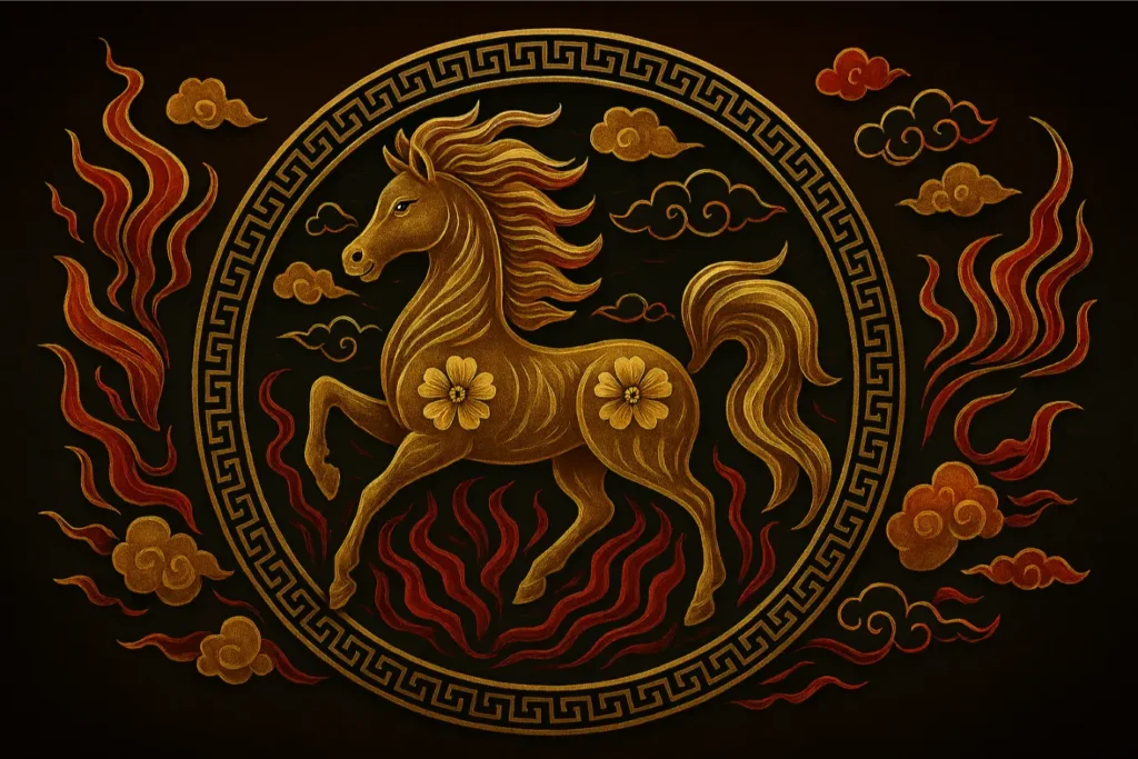 cavallo di fuoco simbolo cinese immagine creata da AI
