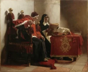 Il papa e l'inquisitore, di Jean-Paul Laurens, 1882, Musée des Beaux-Arts (Bordeaux)