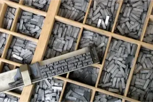 caratteri metallici tipografici