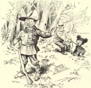Theodore Roosevelt Teddy Bear vignetta apparsa sul Wahington Post