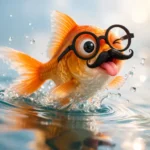 Pesce d'aprile che sbuca fuori da una scatola magica