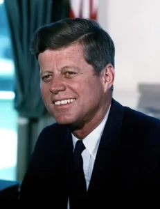John F. Kennedy, photograph in the Oval Office.