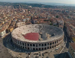 Verona con l'arena vista dall'alto