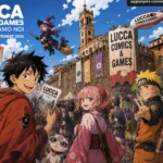 disegno stile anime con personaggi al Lucca Comics