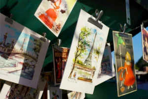 Cartoline illustrate e pubblicitarie.