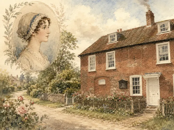 immagine decorativa jane austen nel suo villaggio