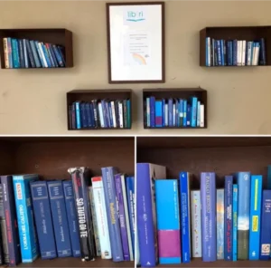 dei libri in una bacheca
