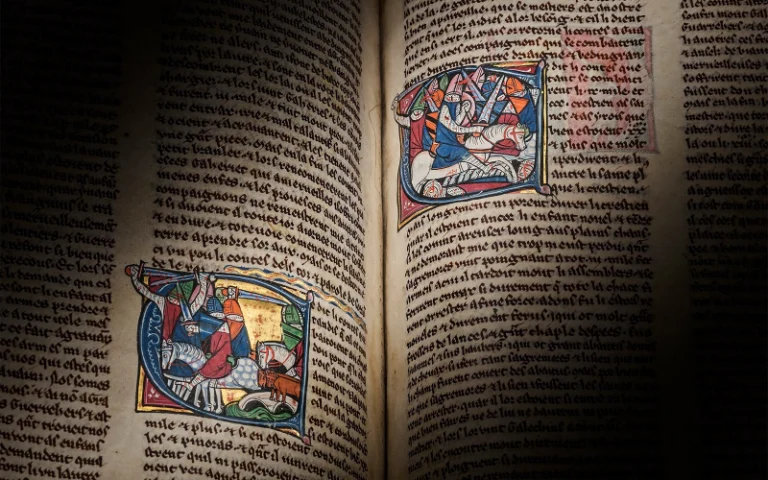 Manoscritto medioevale merlino in Asta Christies's foto da Christie's