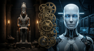 Automi e Robot - immagine creata con AI