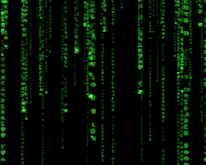 The Matrix - Screenshot of the famous GLMatrix screensaver by Jamie Zawinski