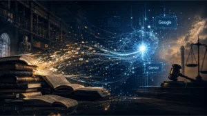 libri usati per addestrare gemini e martello di tribunale imamgine generata con AI