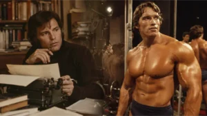 lo scrittore Gianes e Arnold Schwarzenegger