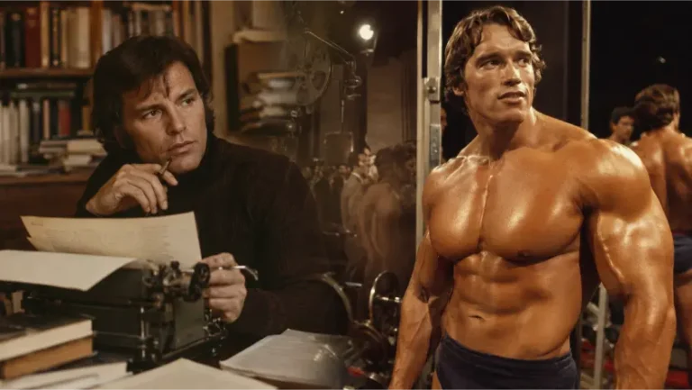 lo scrittore Gianes e Arnold Schwarzenegger