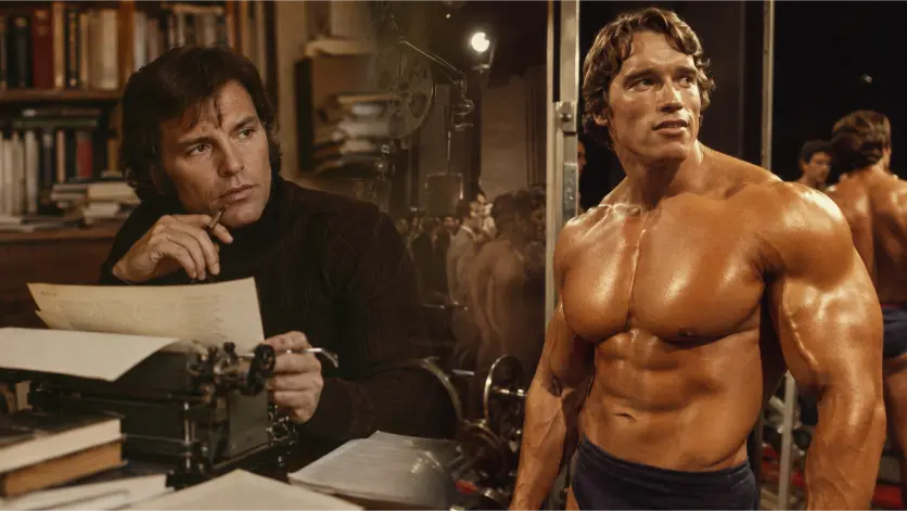 lo scrittore Gianes e Arnold Schwarzenegger
