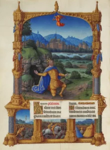 Il salmo 51, con miniatura di Davide penitente, ne Les Très Riches Heures du duc de Berry