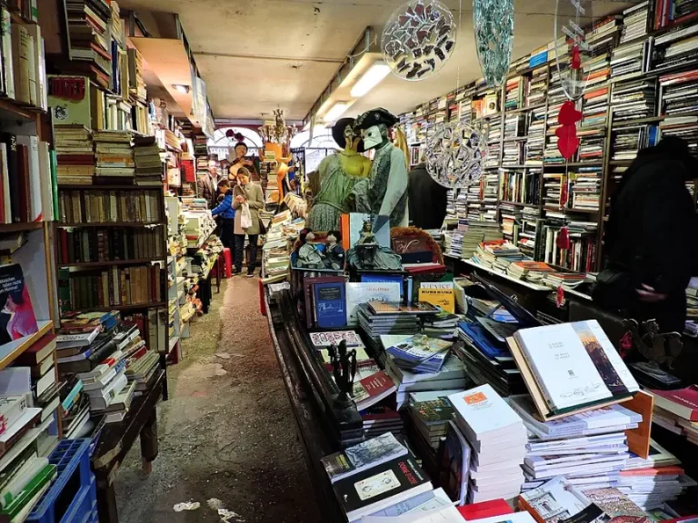 libreria acqua alta Venezia interni