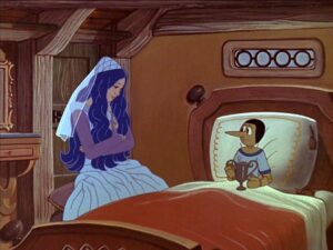 La Fata turchina e Pinocchio, immagine evocativa per la fata madrina.