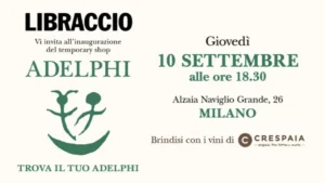 invito libraccio per temporary shop Adelphi