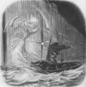 Illustrazione di Frédéric Lix e Yan' Dargent per Jules Verne, Edgard Poë et ses oeuvres (1864)