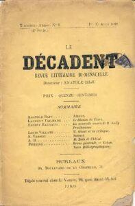 prima pagina rivista Le decadent